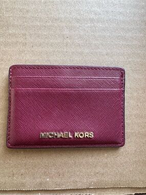 Michael Kors Women’s Burgundy Card Case Wallet